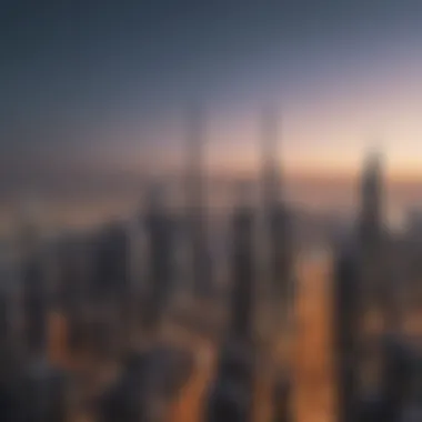 Skyline Transition: Abu Dhabi to Dubai City skyline view showcasing the transition from Abu Dhabi to Dubai
