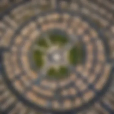 Urban Layout of Jumeirah Village Circle Aerial view of Jumeirah Village Circle showcasing urban layout