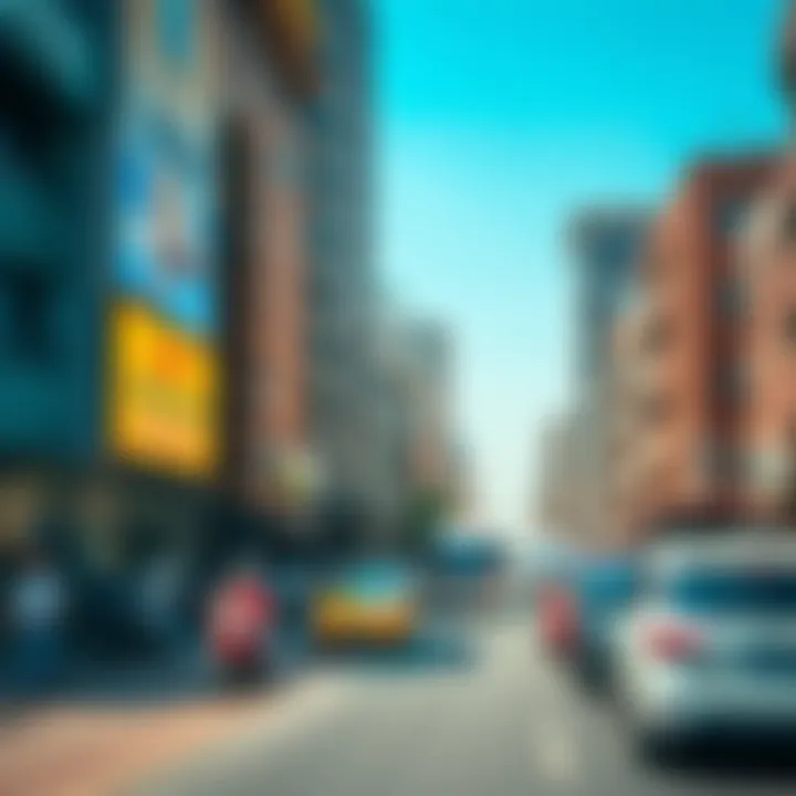 Lively street view of Deira bustling with activity