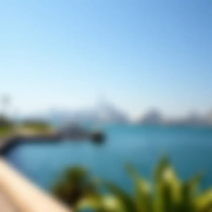 A picturesque view of Al Khan waterfront showcasing the skyline