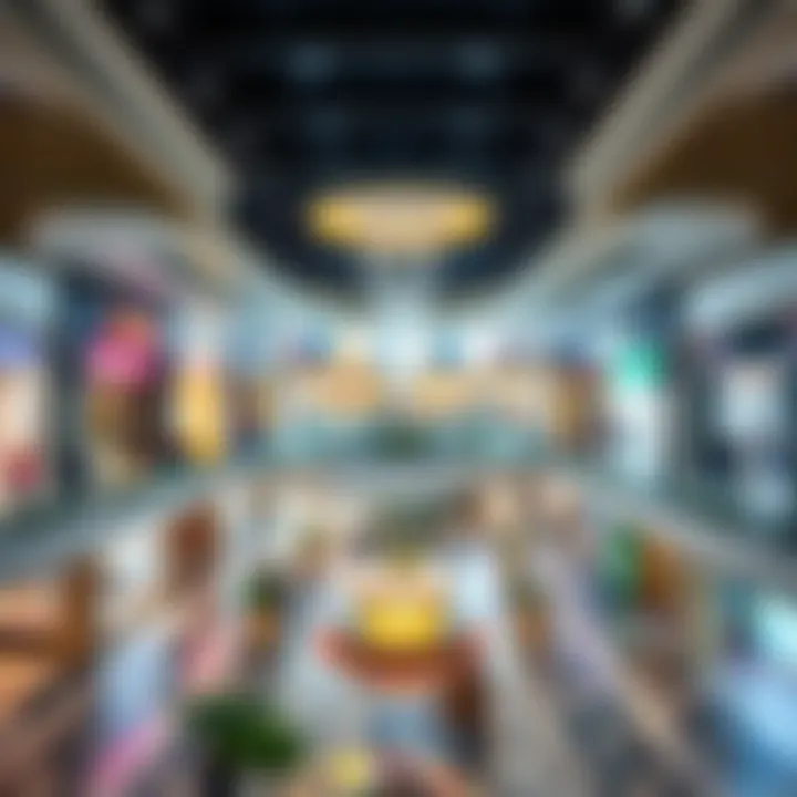 Interior layout highlighting diverse shopping areas and vibrant atmosphere
