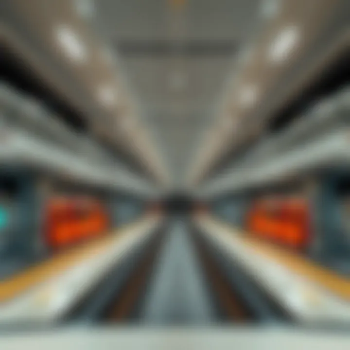 Modern Interior of Al Nahda Metro Station Interior view showcasing Al Nahda Metro Station's modern design