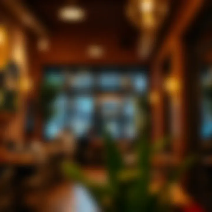 A cozy café atmosphere with patrons enjoying their meals and conversation