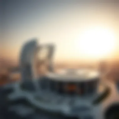 Aerial View of Aldar HQ Building Aerial view of Aldar HQ showcasing its unique circular design