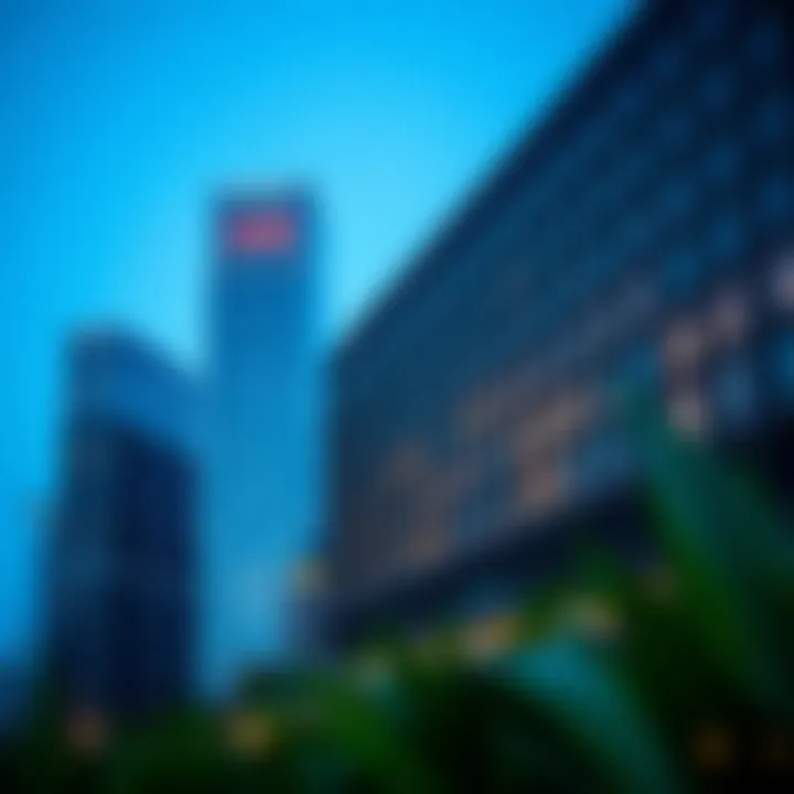 Evening View of Aldar HQ Building Evening view of Aldar HQ lit up, capturing the essence of modern urban architecture