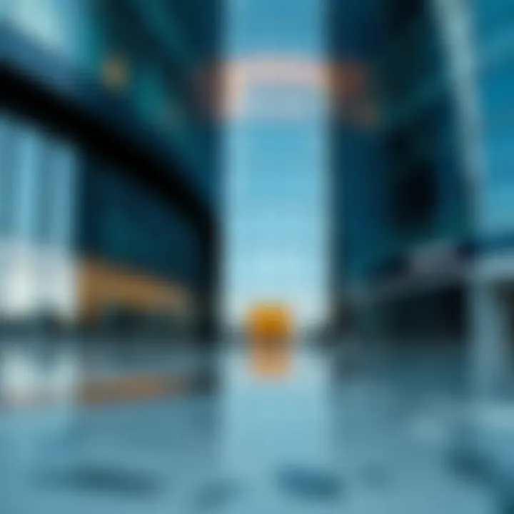 Reflective Facade of Aldar HQ Close-up of the reflective facade of Aldar HQ highlighting its modern architecture