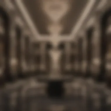 Opulent Lobby Interior of Baccarat Hotel Dubai Luxurious interior lobby of Baccarat Hotel Dubai with exquisite decor