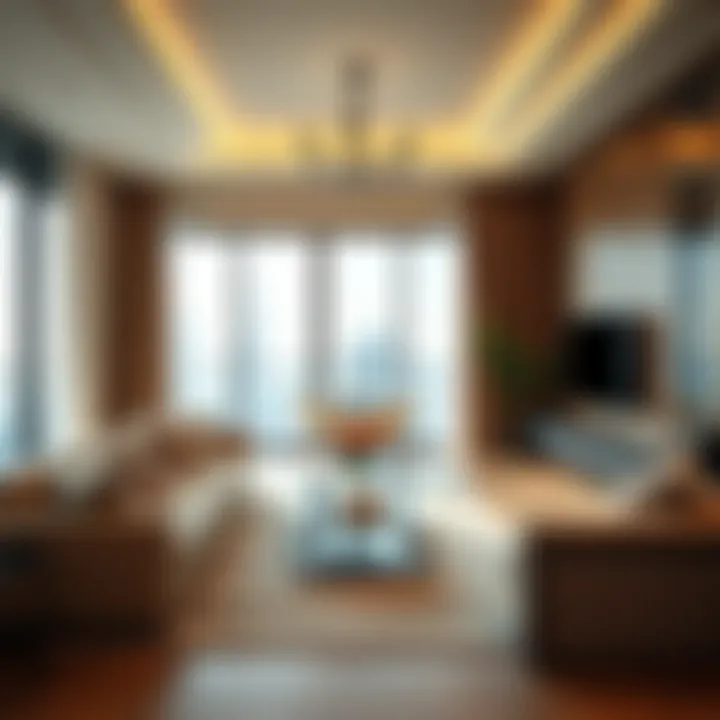 Spacious living area in a Dubai family hotel apartment