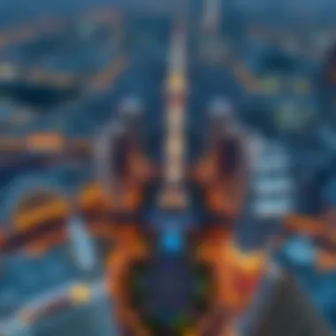 Aerial view of Boulevard Mohammed Bin Rashid showcasing its stunning architecture