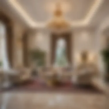 Interior design elements of برج الموجة emphasizing luxury