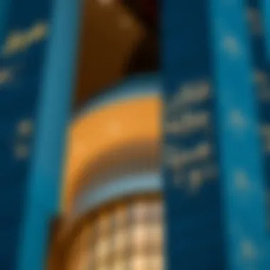 Close-up of برج كيان's architectural details and façade design