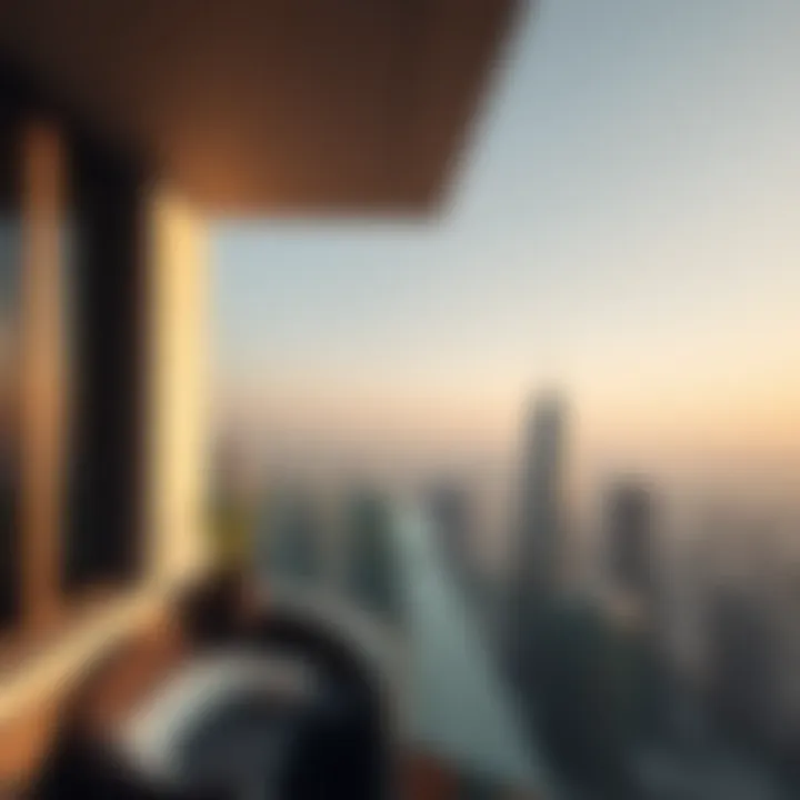 Panoramic skyline view from the Bythesea Tower’s terrace, emphasizing its strategic location.