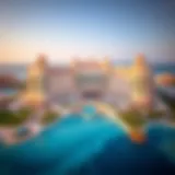 Aerial view of Caesars Palace Blue Waters showcasing its unique design