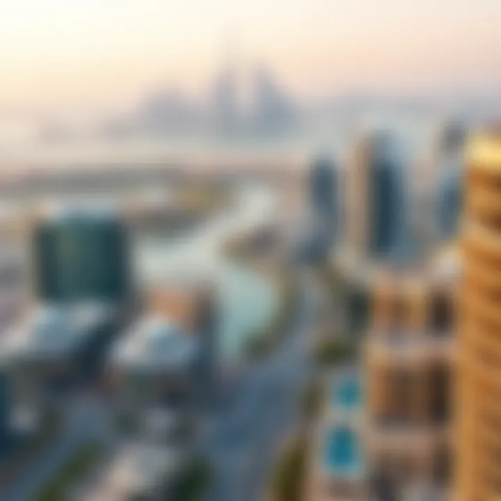 Breathtaking Dubai Skyline from Canal Heights Panoramic view showcasing Dubai's skyline from Canal Heights