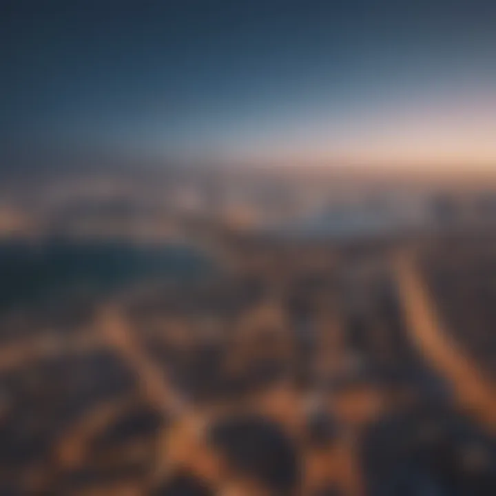 Panoramic view of Dubai skyline from Cavali Tower