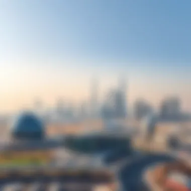 Dubai Skyline: A Modern Infrastructure Landscape A panoramic view of Dubai's skyline showcasing modern infrastructure