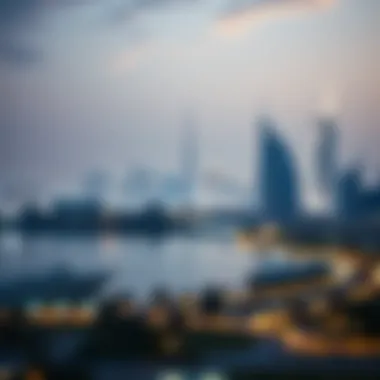 Luxury Real Estate Landscape in Dubai A luxurious Dubai skyline showing high-end properties