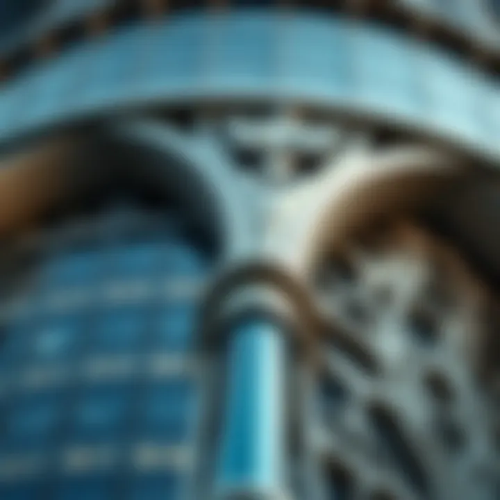 Intricate Features of Creek Tower Close-up of the architectural details of the Creek Tower