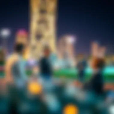 Investors discussing opportunities near Cricket Tower