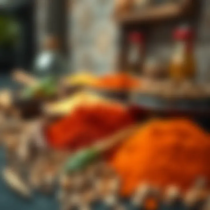 An array of spices and ingredients that define Emirati culinary practices