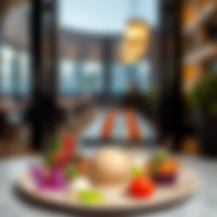 Artful Gourmet Dish at Yas Bay Artfully presented gourmet dish highlighting local ingredients