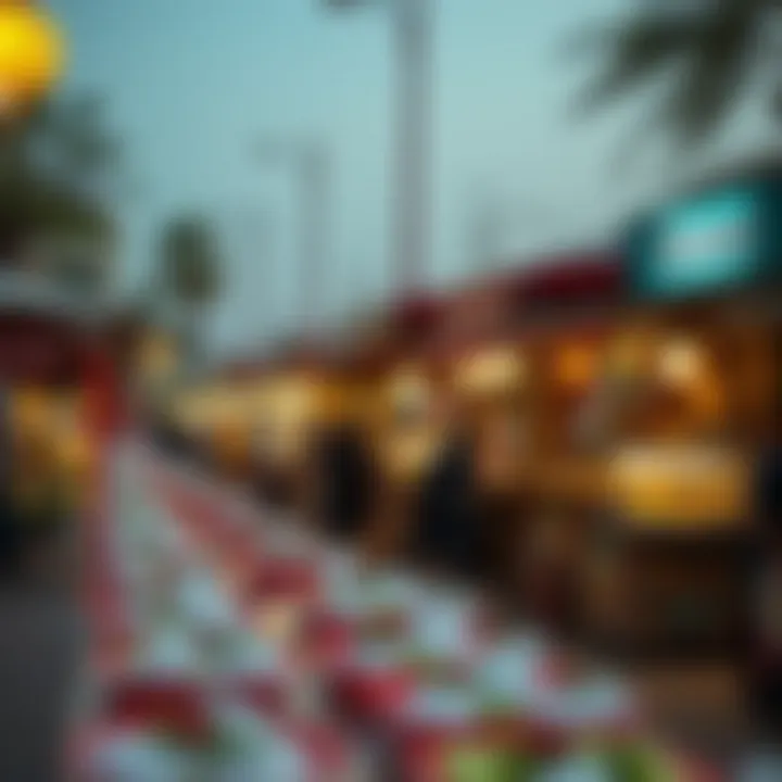 Vibrant Street Food at Yas Bay Vibrant street food scene showcasing local flavors