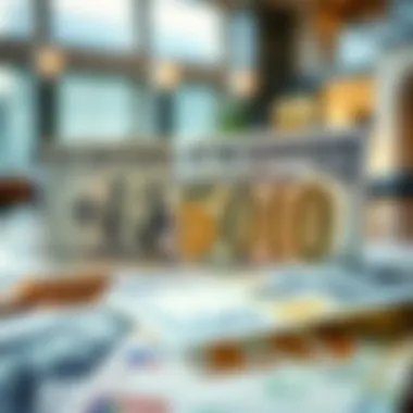 Currency exchange concept with US dollar and UAE dirham