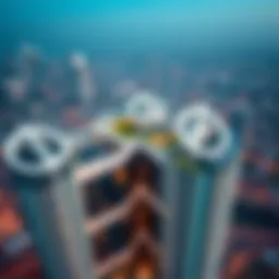 Aerial view of Dania Building Four showcasing its modern design