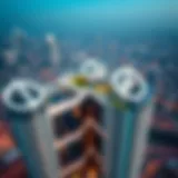 Aerial Perspective of Dania Building Four Aerial view of Dania Building Four showcasing its modern design