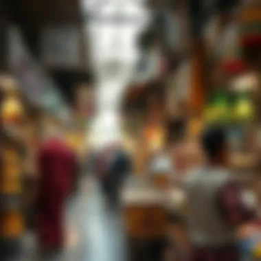 Vibrant souk showcasing local goods