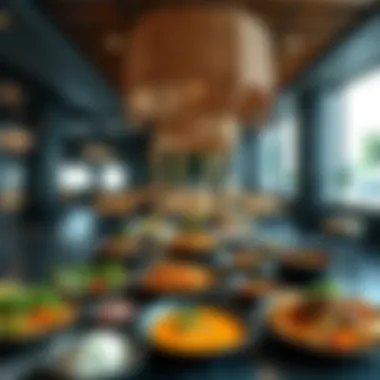 Global Culinary Delights A vibrant array of dishes representing various global cuisines