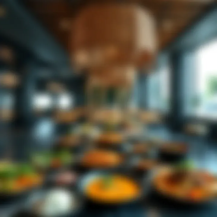 Global Culinary Delights A vibrant array of dishes representing various global cuisines