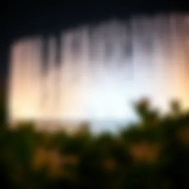 Dubai Fountain at Night The grandeur of Dubai Fountain illuminated at night