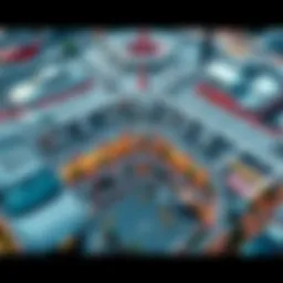 Aerial view of Dubai Mall parking areas