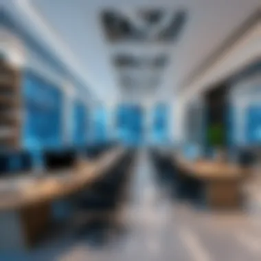 Modern workspace within Dubai Technology Park filled with advanced technology