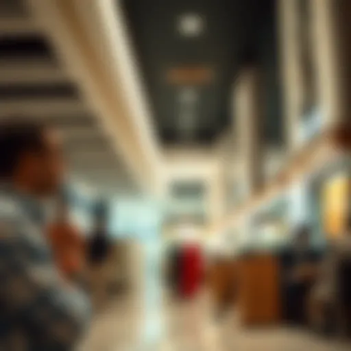 Dynamic Atmosphere at an Ejari Center A bustling Ejari Center with clients engaging in real estate transactions