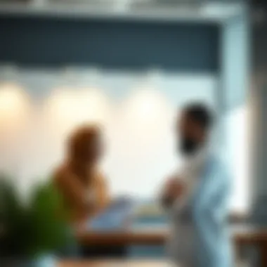 Expert Consultation at an Ejari Center A professional consulting with a client about rental agreements