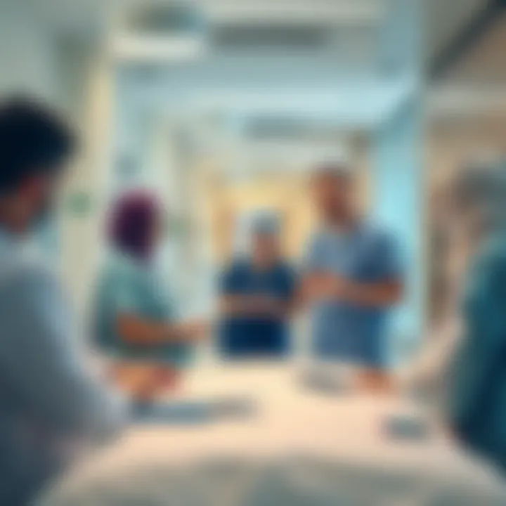 Patient Care Strategies in Action Healthcare professionals discussing patient care strategies