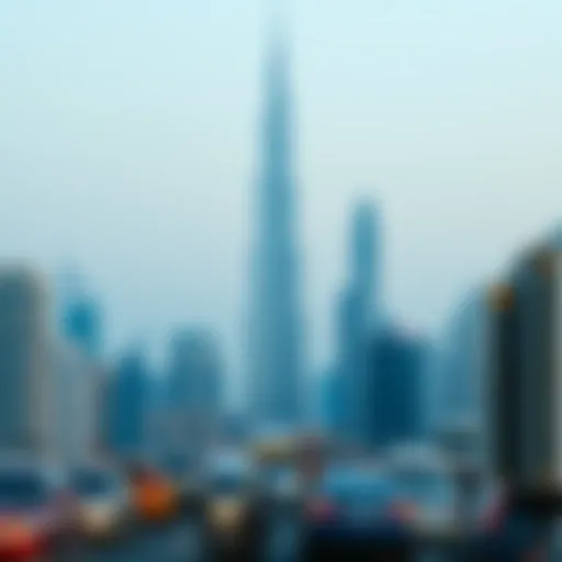 The iconic Burj Khalifa towering over the Dubai skyline