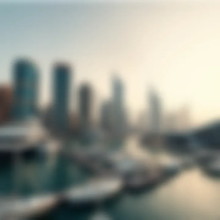 The stunning Dubai Marina with its modern skyscrapers