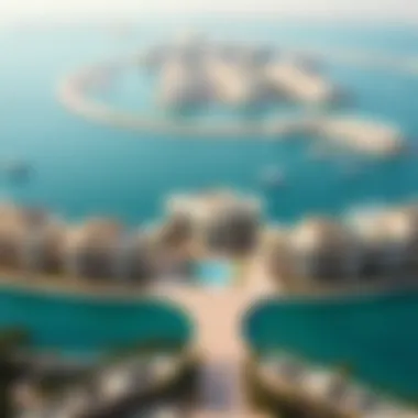 Aerial shot of the Palm Jumeirah showcasing luxury residences
