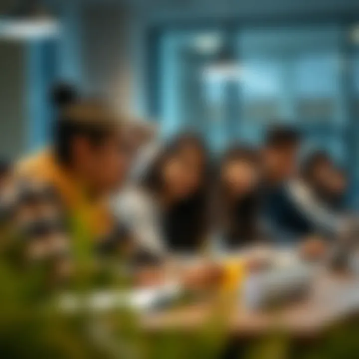 Diverse group of students engaged in learning