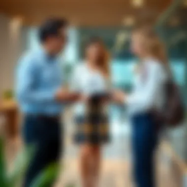 Parents discussing school options with a consultant