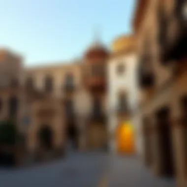 Historic architecture along الدمشقي شارع المطار reflecting cultural heritage