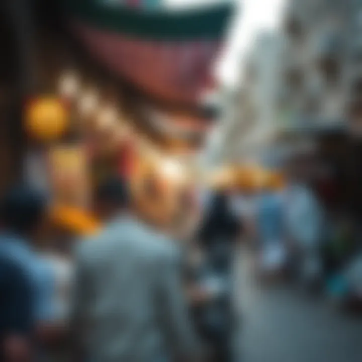 Vibrant Markets of Al Fahidi Neighborhood A bustling scene in Al Fahidi, where culture meets modernity in vibrant markets