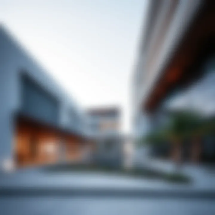 Modern architectural design in Al Habtoor, highlighting luxury residences