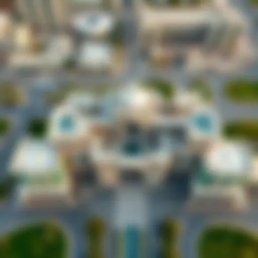 Aerial view of Al Khail Gate showcasing its architectural design and layout