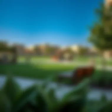 Community Amenities in Al Khail Gate Community amenities in Al Khail Gate with green spaces and recreational areas