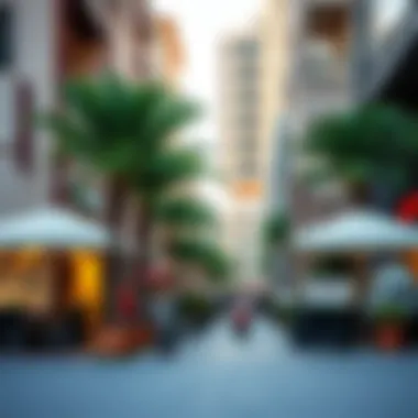 Vibrant Neighborhood Life in Al Khail Gate Vibrant neighborhood life in Al Khail Gate featuring local shops and cafes