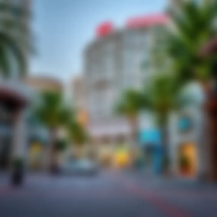 Neighborhood Surrounding Al Khaimah Building Surrounding neighborhood with shops and cafes near Al Khaimah Building